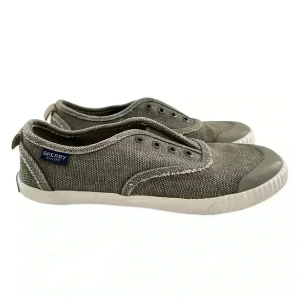 Paul Sperry topsider womens sneakers size 6 green canvas lace less slip ons - Picture 2 of 12